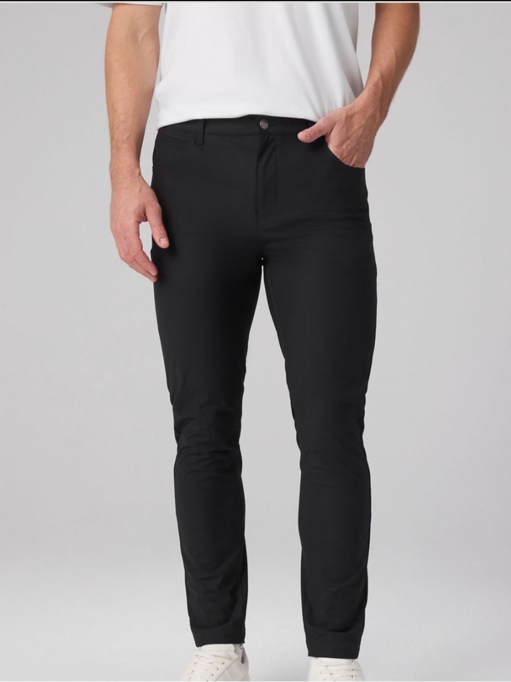 Fabletics The Don Slim Fit Men's Performance Trousers in Black